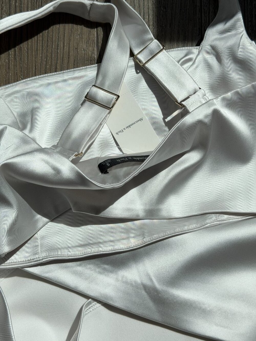 ABERCROMBIE & FITCH WHITE SATIN BRIDE MINI SKORT SKIRT SET - SMALL - Picture 12 of 12